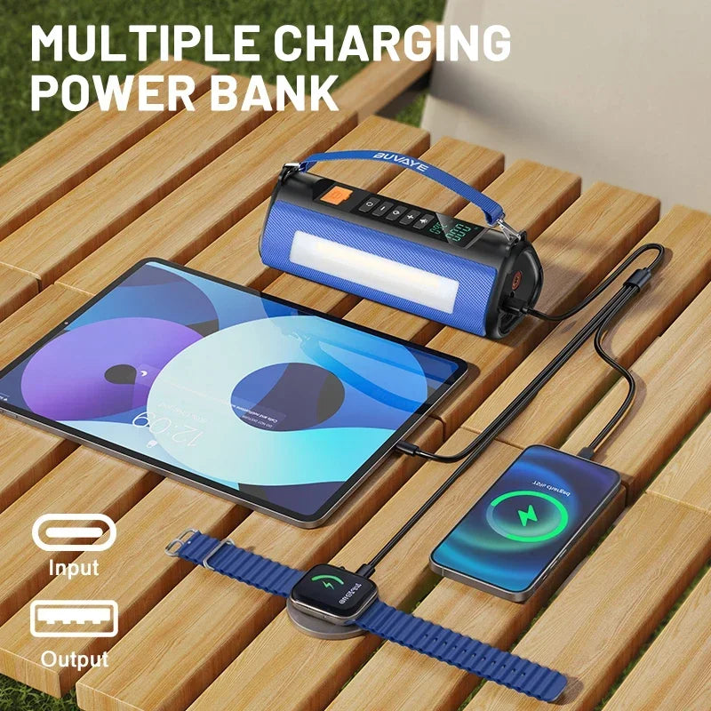 BUVAYE Jump Starter Air Compressor With Power Bank LED