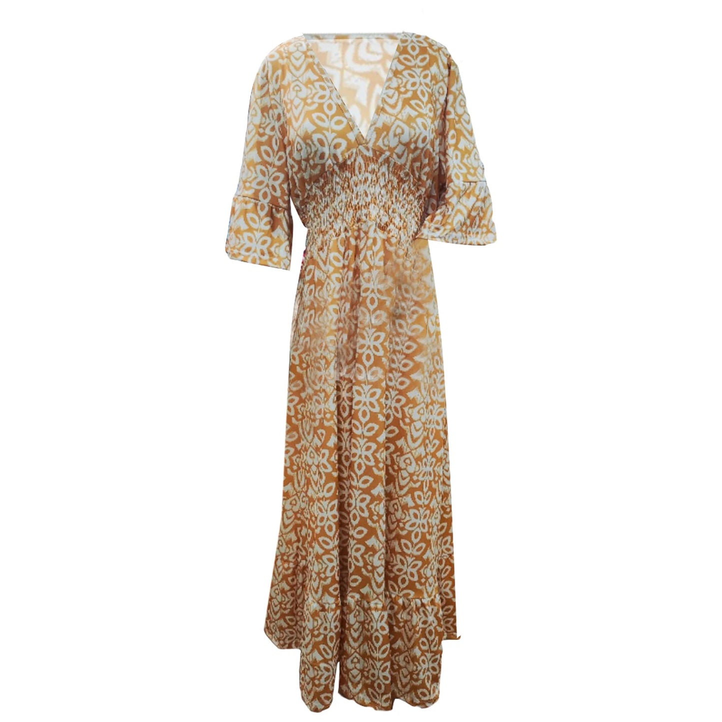 Hirigin Womens Summer Bohemian Midi Dress Floral Print