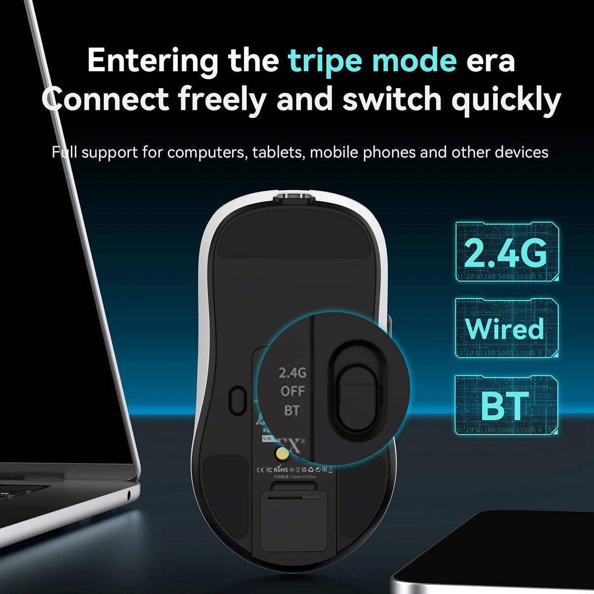 Ajazz AJ159P MC Wireless Gaming Mouse PAW3311 Sensor