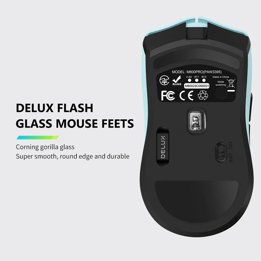 Delux M800PRO Gaming Mouse Wireless Tri Mode 26000DPI