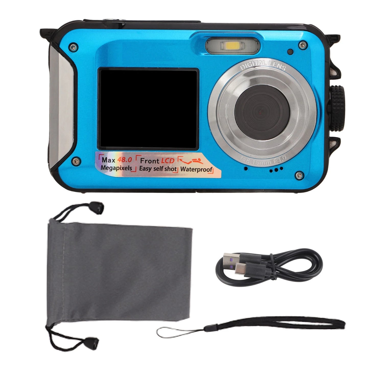 Andoer Dual Screen Waterproof Digital Camera Full HD 48MP