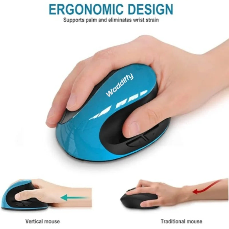 ASOYIOL Ergonomic Wireless Vertical Mouse 6 Buttons Laptop