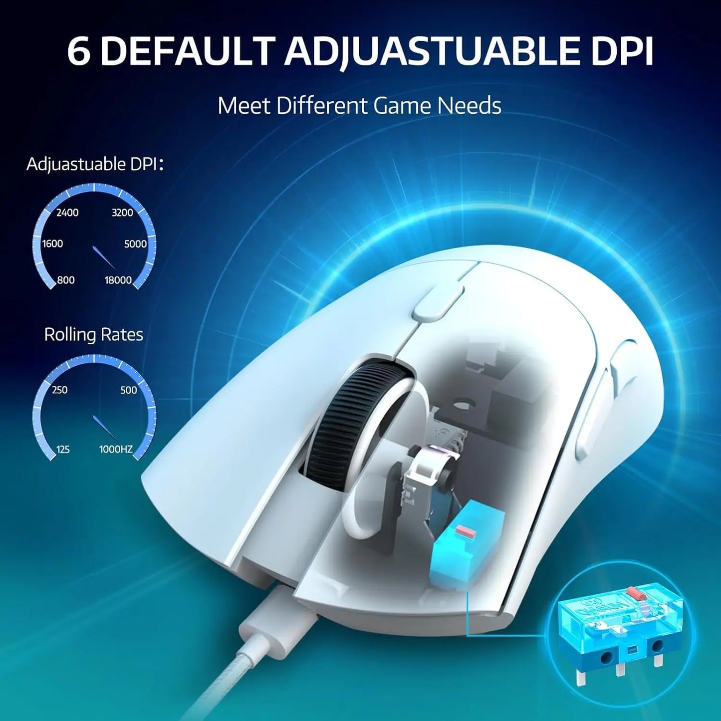 Attack Shark R1 Wireless Gaming Mouse Tri Mode Lightweight