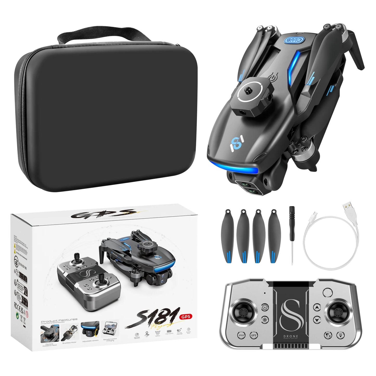 GPS Drone 4K Camera Foldable FPV Quadcopter Auto Return