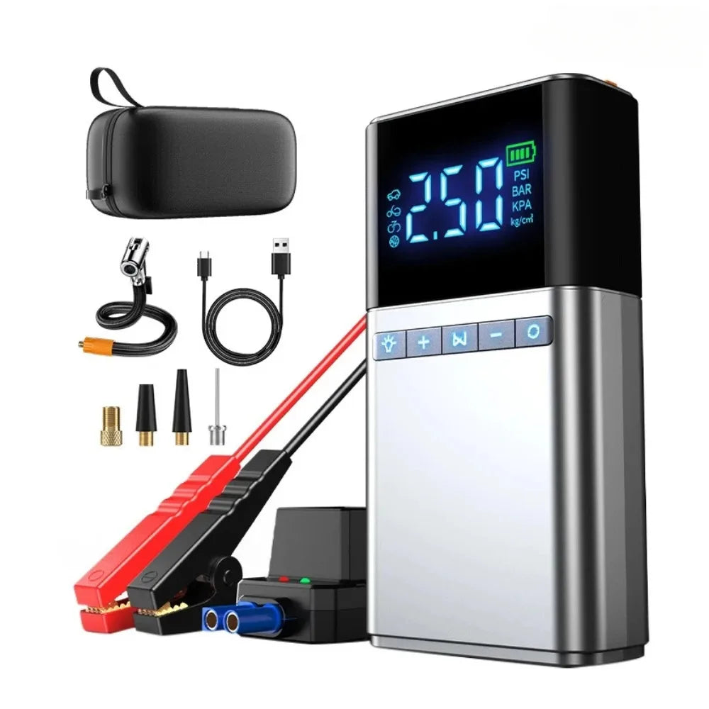 BUVAYE Car Jump Starter Air Pump 4 In 1 Tyre Inflator