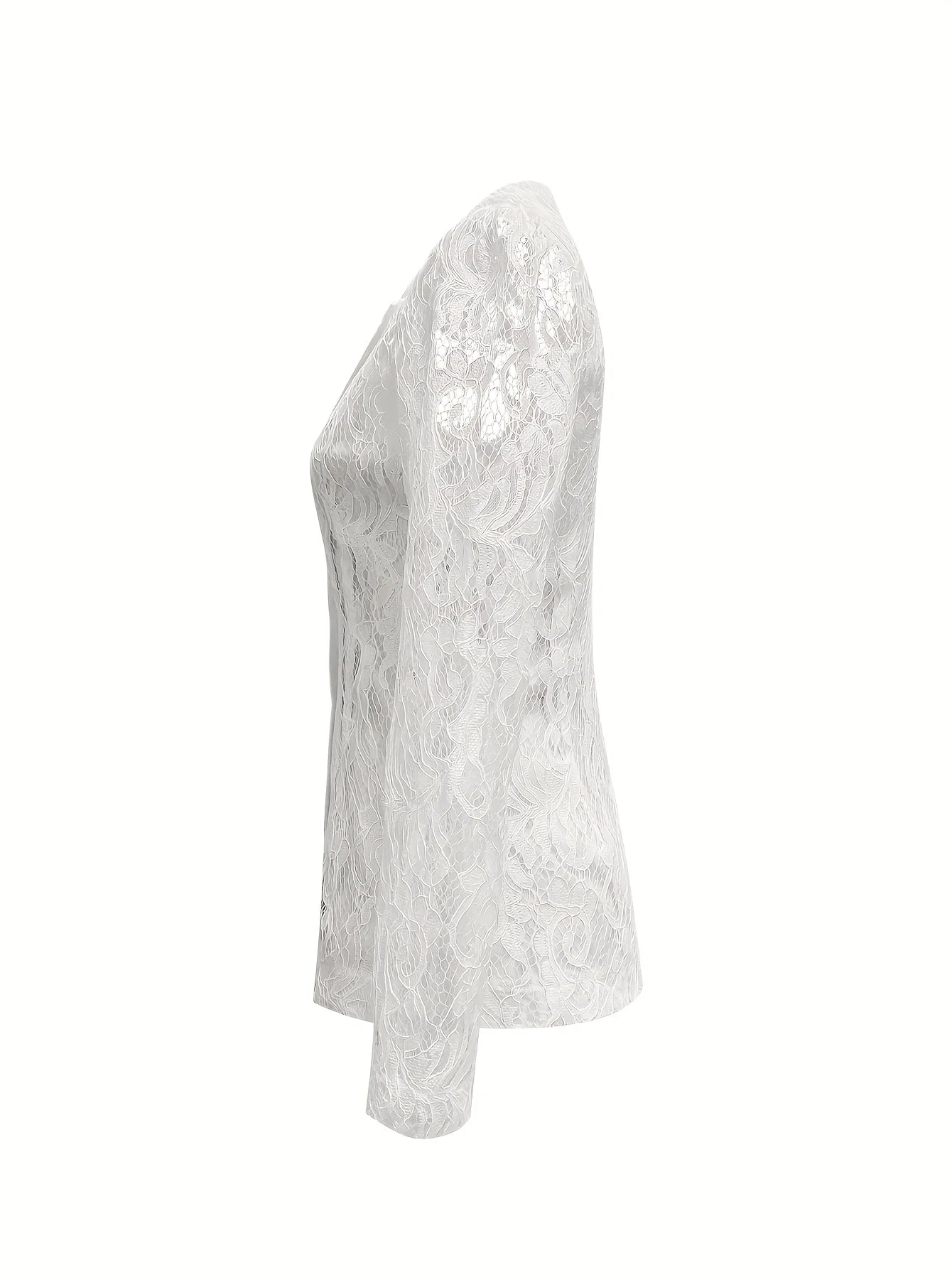 Guangdong Lace Trim Blazer Women Single Breasted Jacket