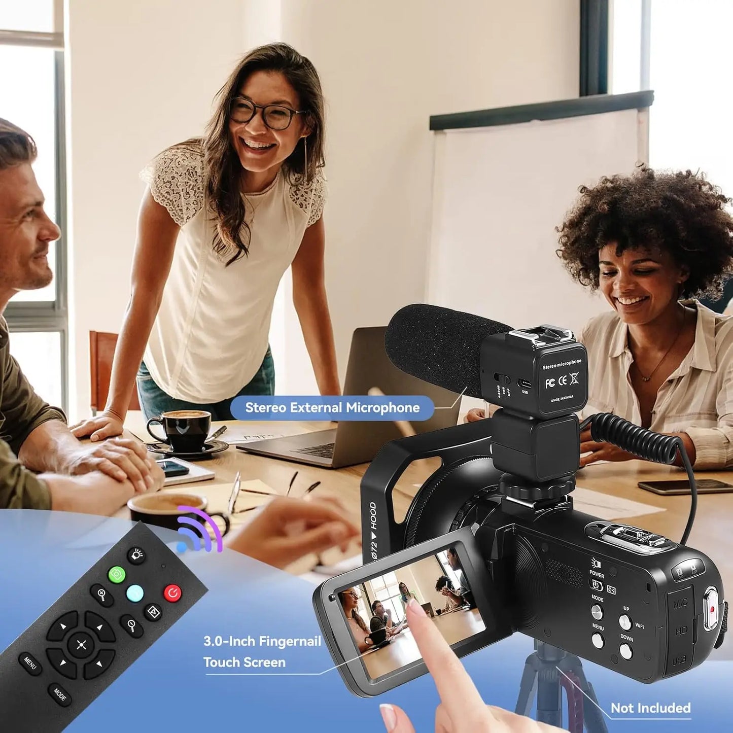 Oixie 4K Video Camcorder with 18X Digital Zoom and Touchscreen