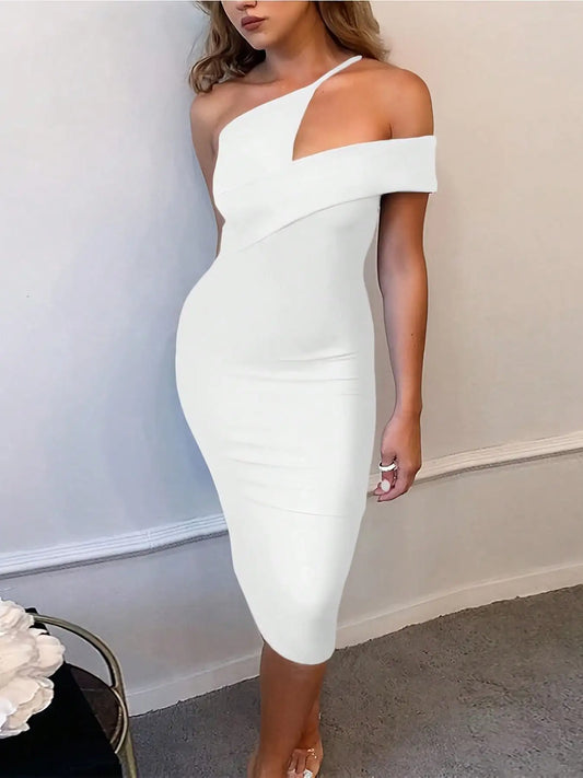 Ocstrade Bandage Dress Bodycon Evening One Shoulder Outfit