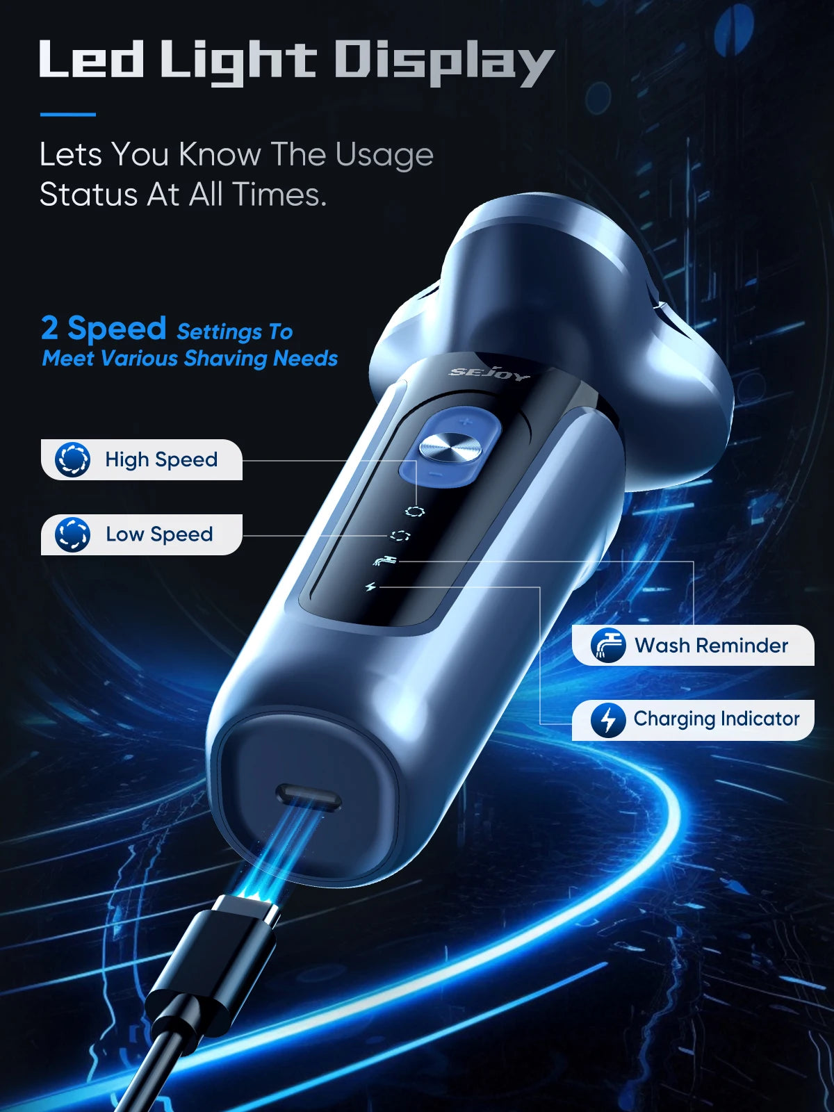 SEJOY 3 In 1 Men Shaver Electric Razor With Floating Head