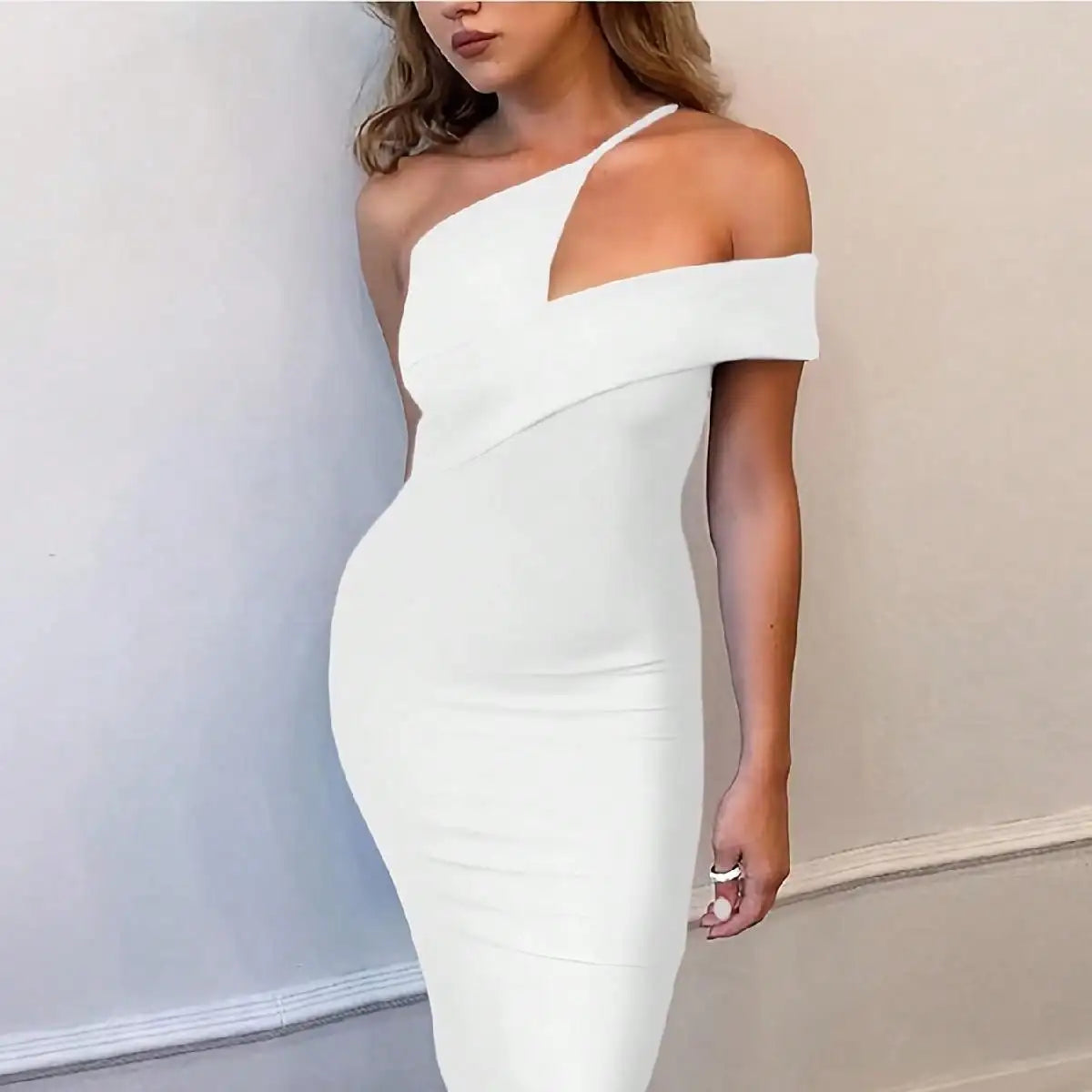 Ocstrade Bandage Dress Bodycon Evening One Shoulder Outfit