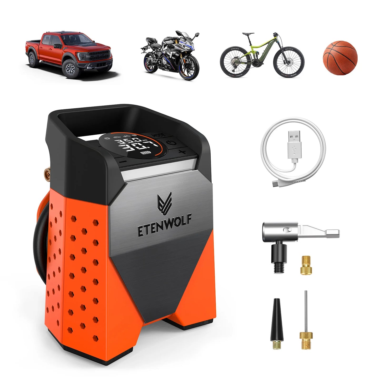 ETENWOLF Zephyr S3C Portable Air Compressor Car Inflator