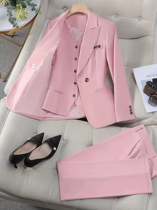 ZHUANIECN Urban Elegant Commuter Womens Vest Suit Set