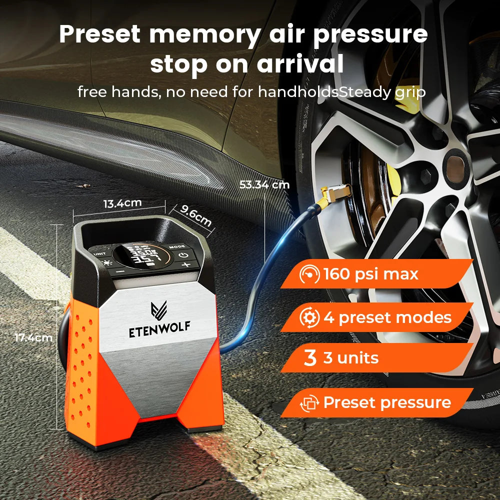 ETENWOLF Zephyr S3C Portable Air Compressor Car Inflator