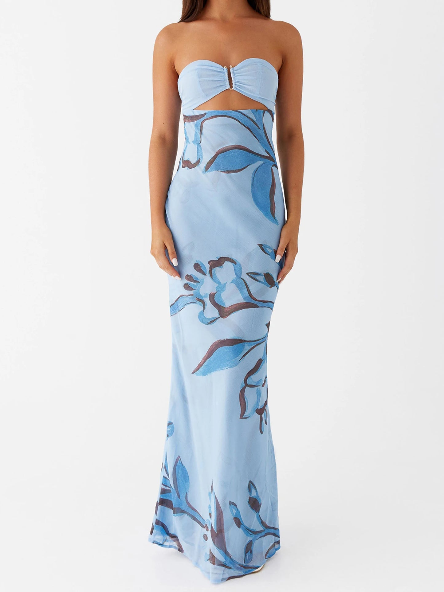 Hirigin Elegant Maxi Dress Off Shoulder Velvet Floral Dress