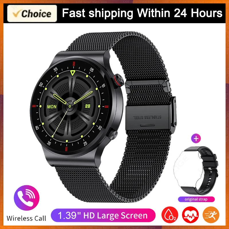 Lige ECG PPG Bluetooth Call Smart Watch AMOLED Full Touch
