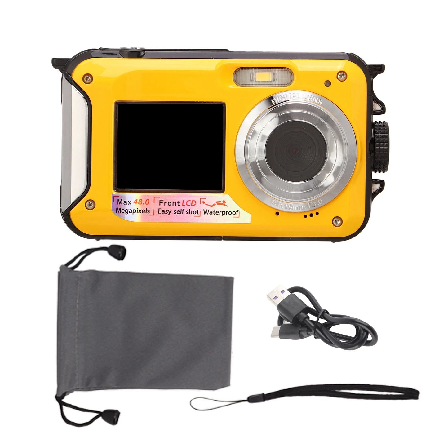 Andoer Dual Screen Waterproof Digital Camera Full HD 48MP