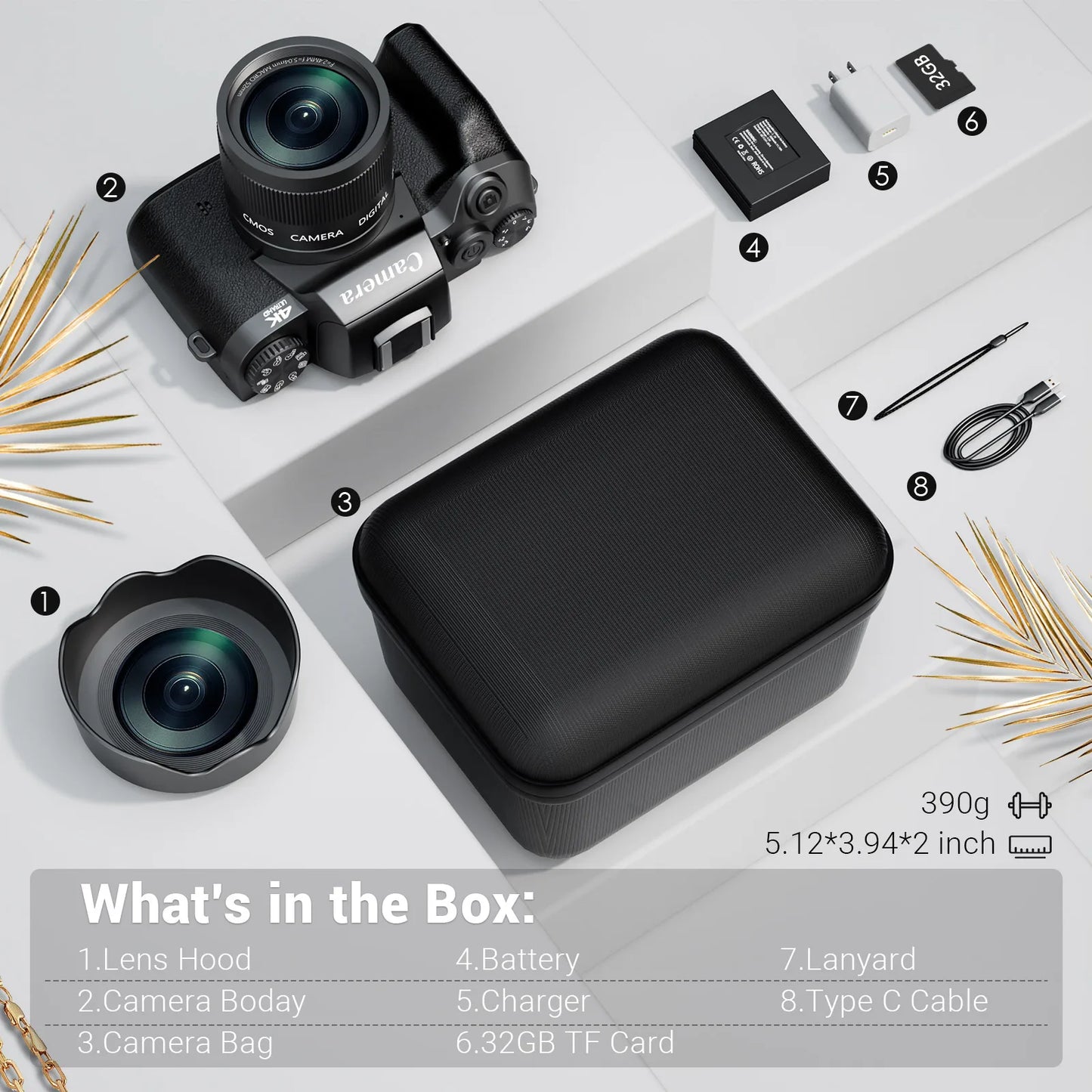 Gavonde 4K 64MP Digital Vlogging Camera with Touchscreen