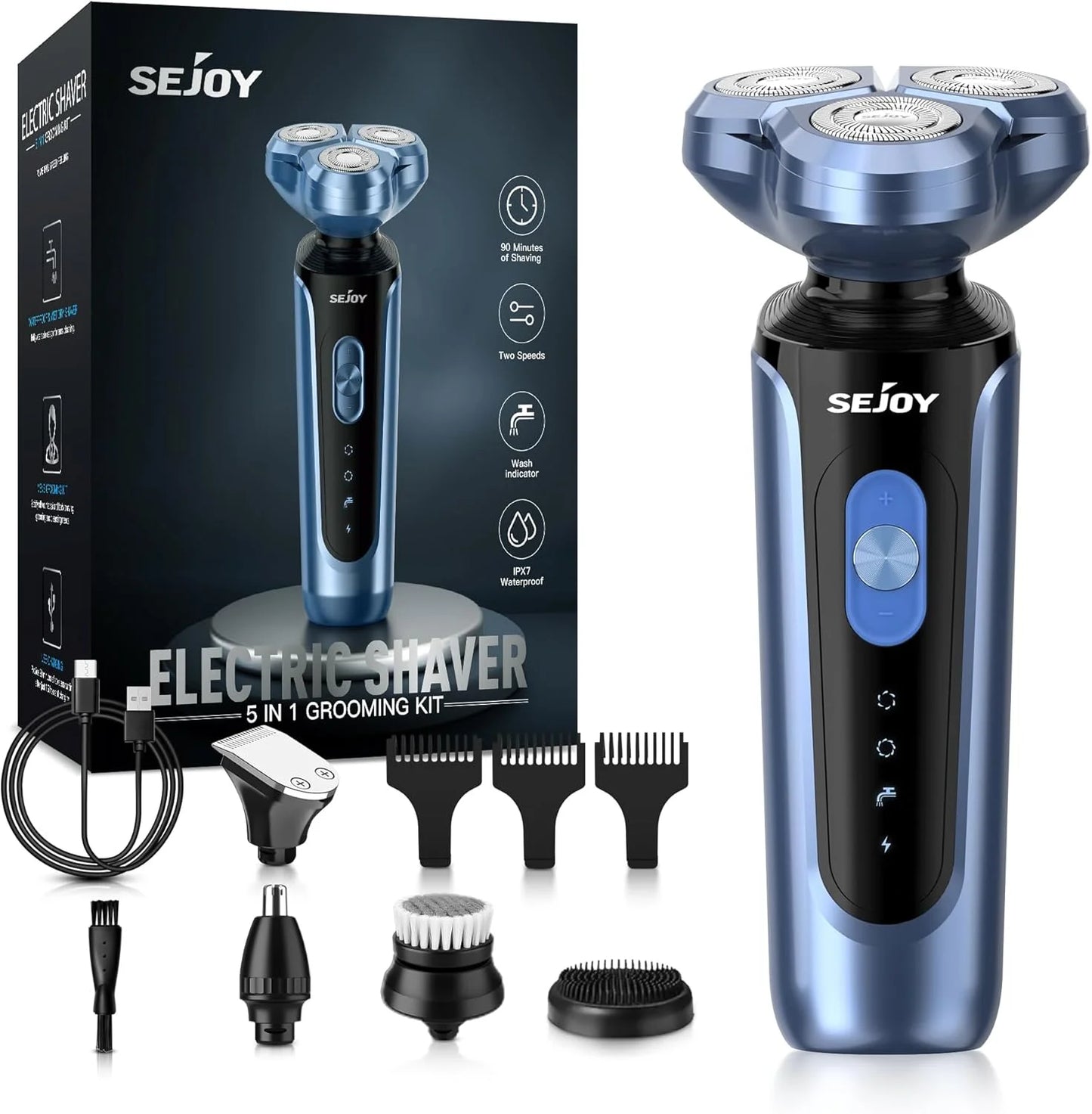 SEJOY 3 In 1 Men Shaver Electric Razor With Floating Head
