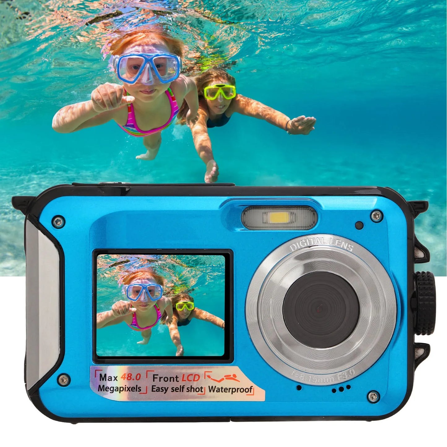 Andoer Dual Screen Waterproof Digital Camera Full HD 48MP