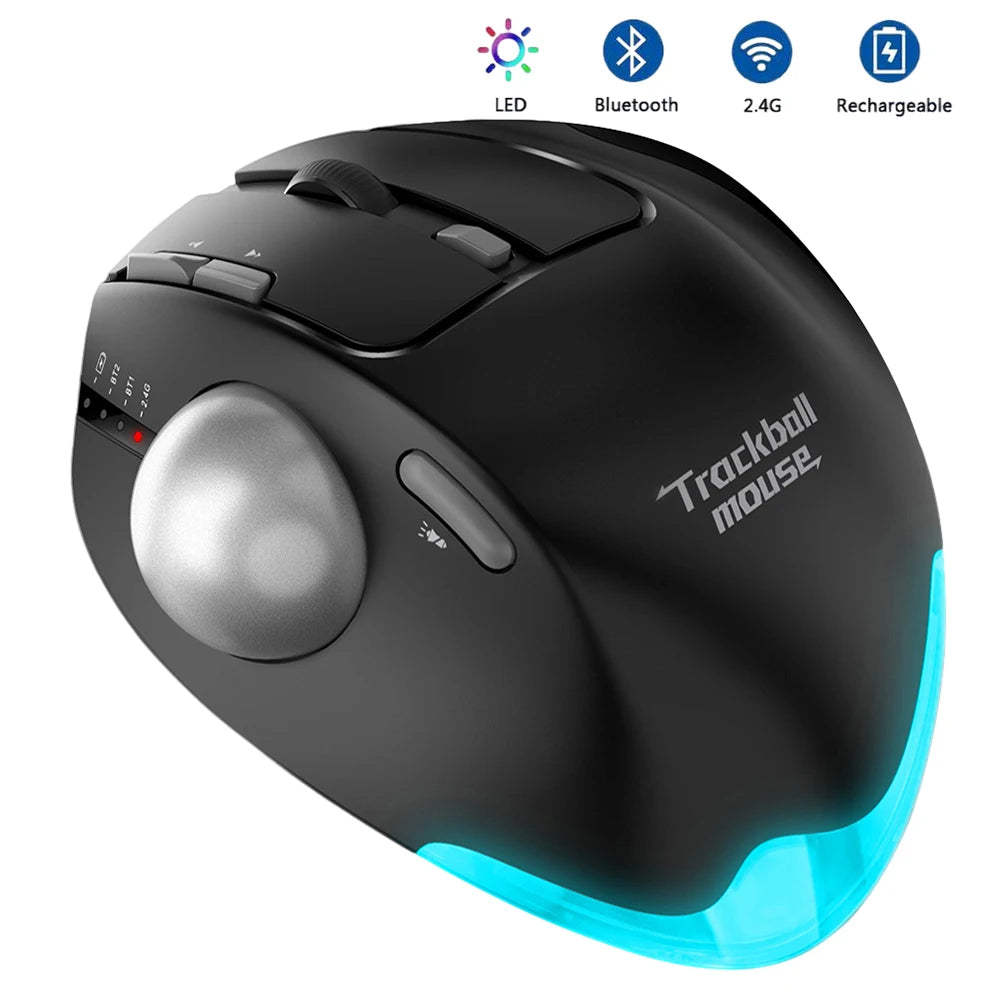 JOMAA Ergonomic Wireless Trackball USB Mouse 4800 DPI
