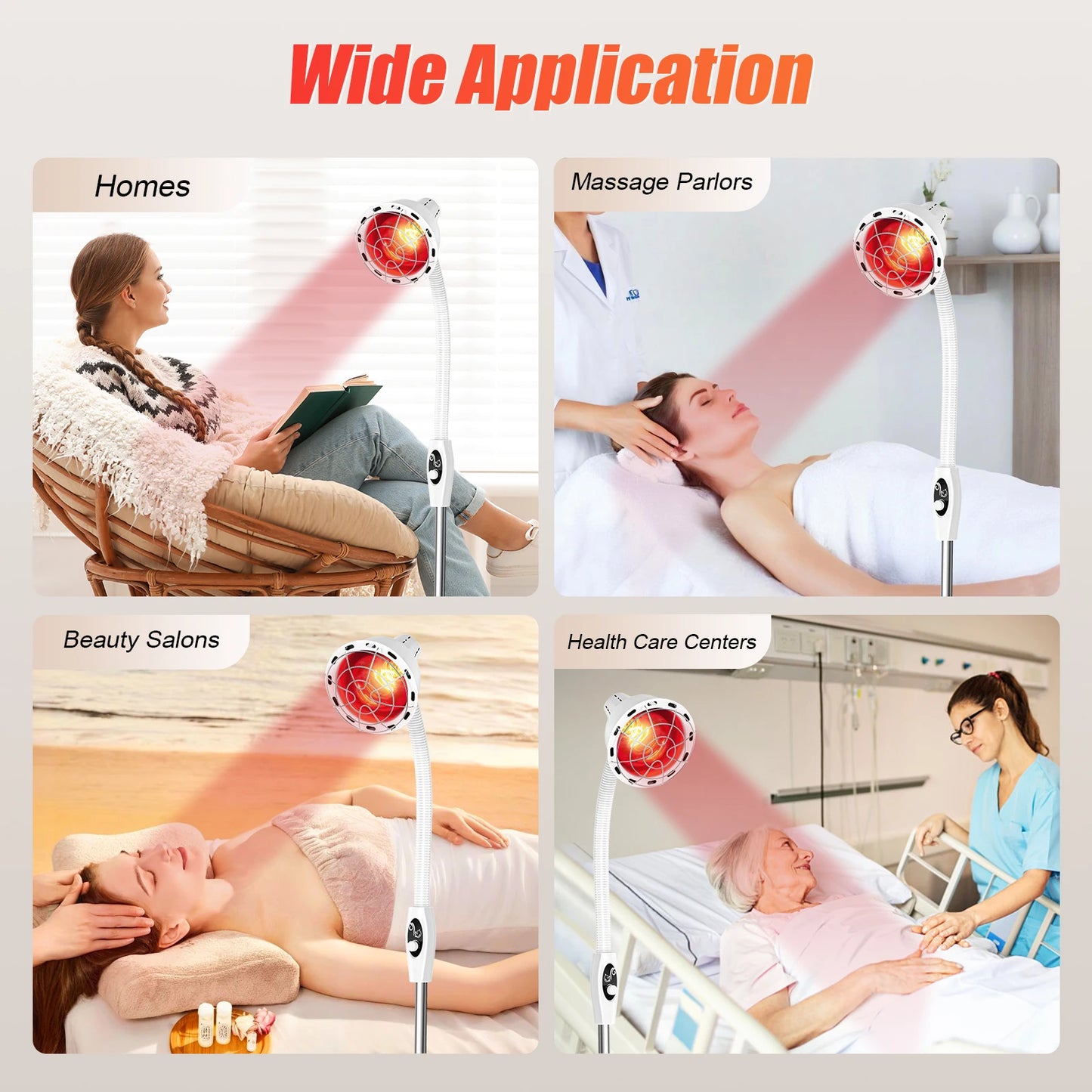 NOHign 275W Adjustable Infrared Heat Lamp For Pain Relief