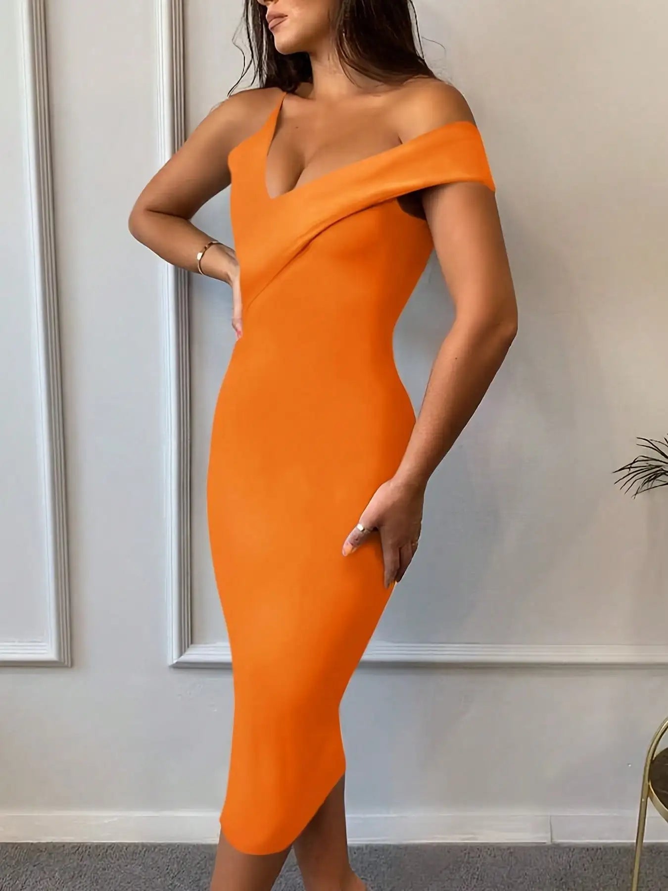 Ocstrade Bandage Dress Bodycon Evening One Shoulder Outfit