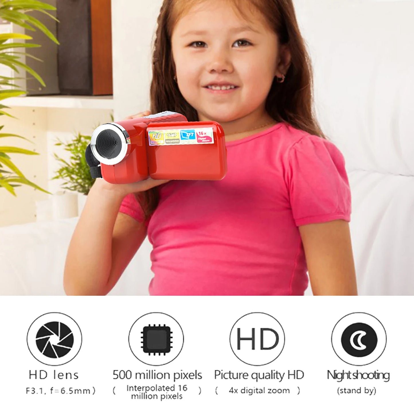 Andoer Portable Kids HD Digital Video Camera Camcorder