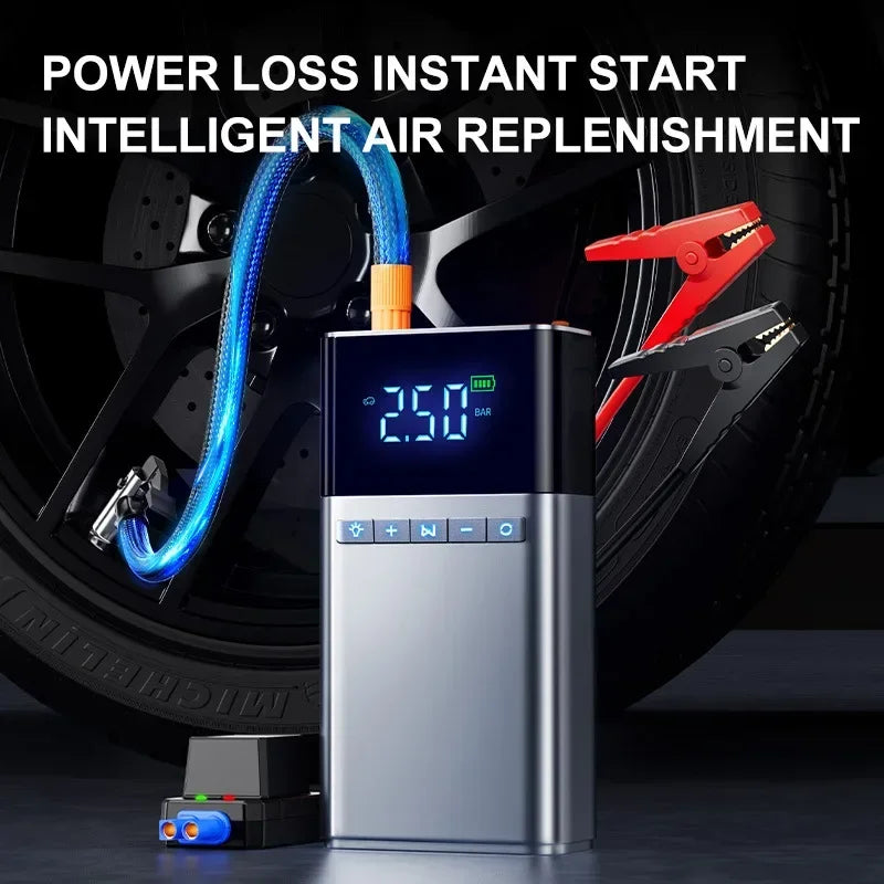 BUVAYE Car Jump Starter Air Pump 4 In 1 Tyre Inflator