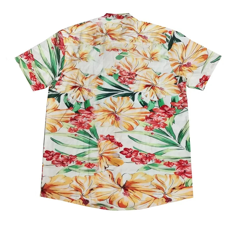 CN Guangdong Floral Print Short Sleeve Shirt For Men