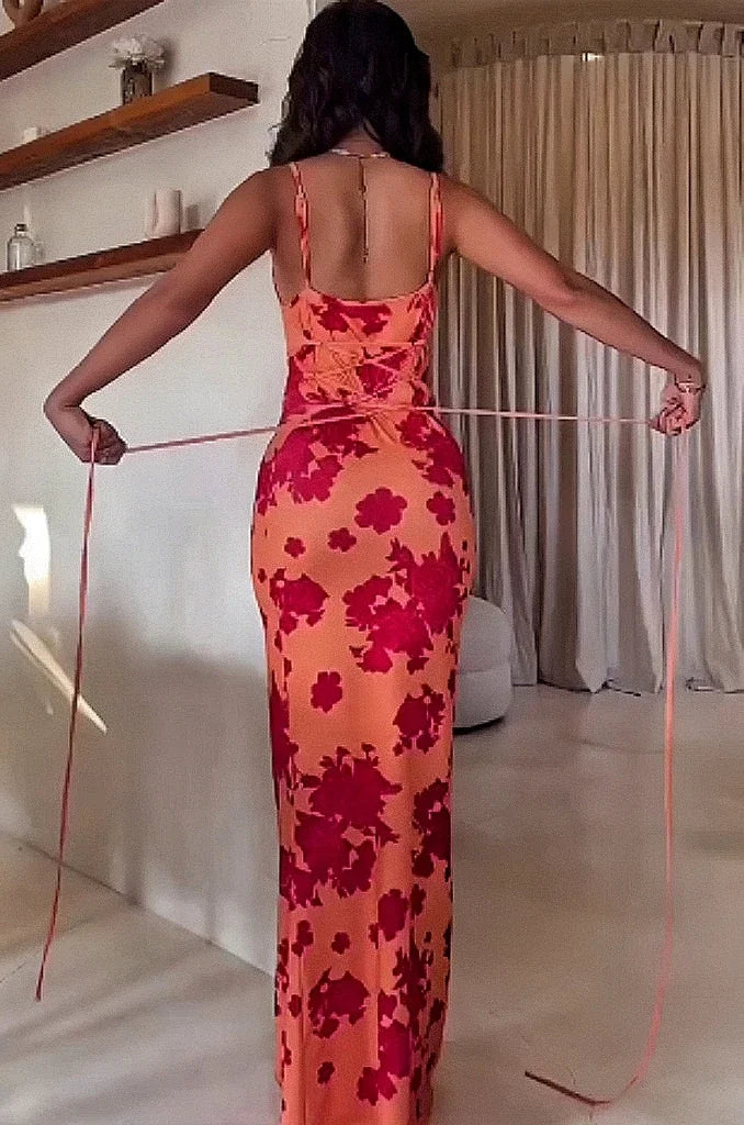 ZSSKASLCN Backless Lace Up Halter Dress For Women Summer