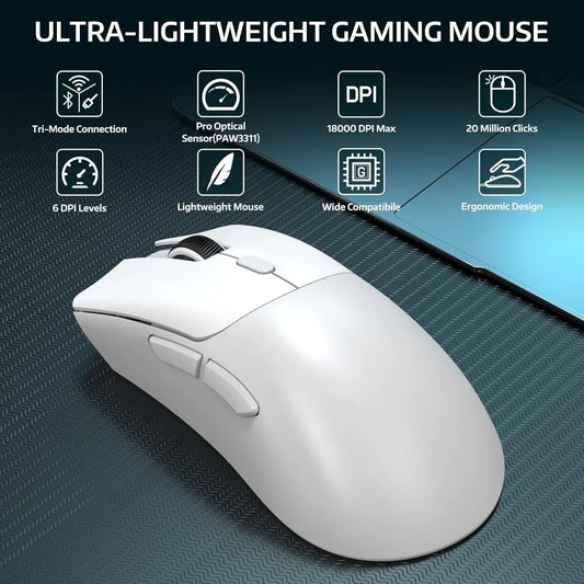 Attack Shark R1 Wireless Gaming Mouse Tri Mode Lightweight