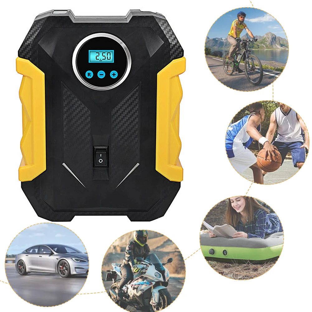 Hign-concerned 150 PSI Portable Car Inflator Pump LED
